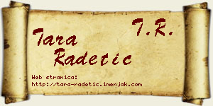 Tara Radetić vizit kartica